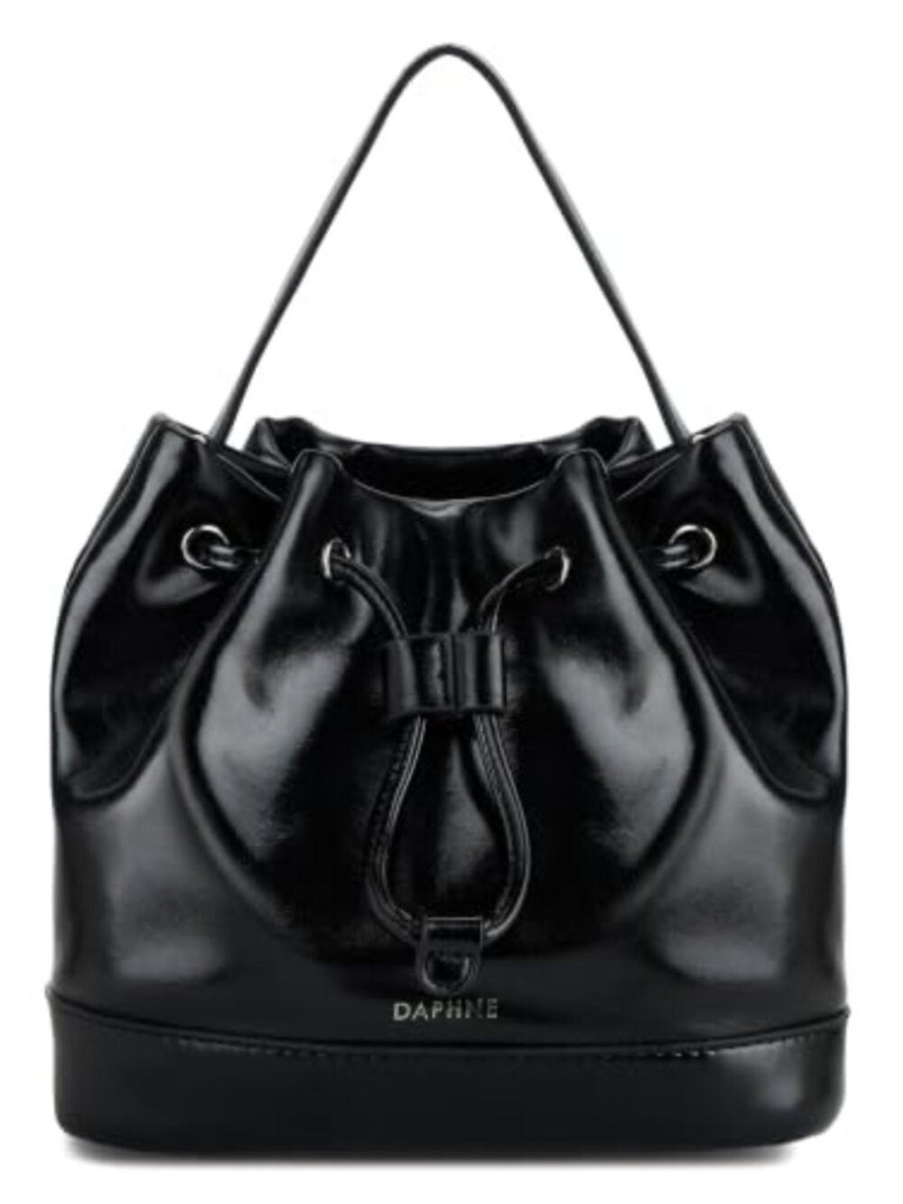 Vegan Leather Mini Bucket Bag Drawstring Crossbody Purse Top Handle
